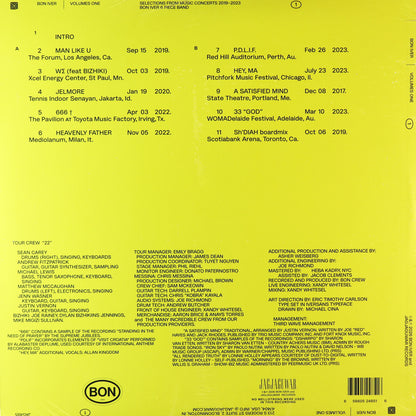 Bon Iver-Volumes: One Selections From Music Concerts 2019—2023 6 Piece Band