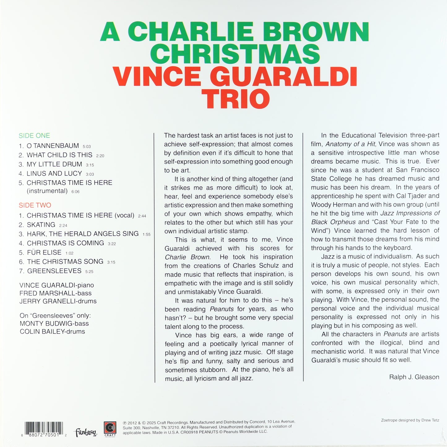 Vince Guaraldi Trio-A Charlie Brown Christmas Zoetrope Picture Disk