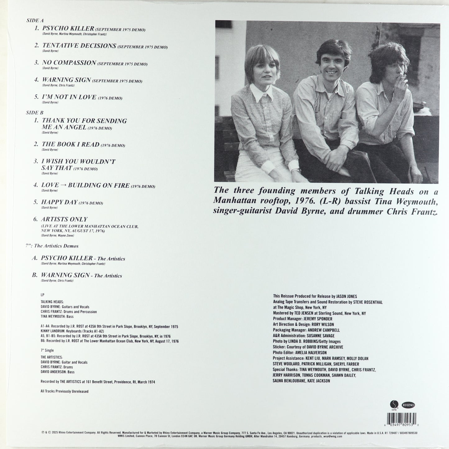 Talking Heads-Tentative Decisions: Demos & Live
